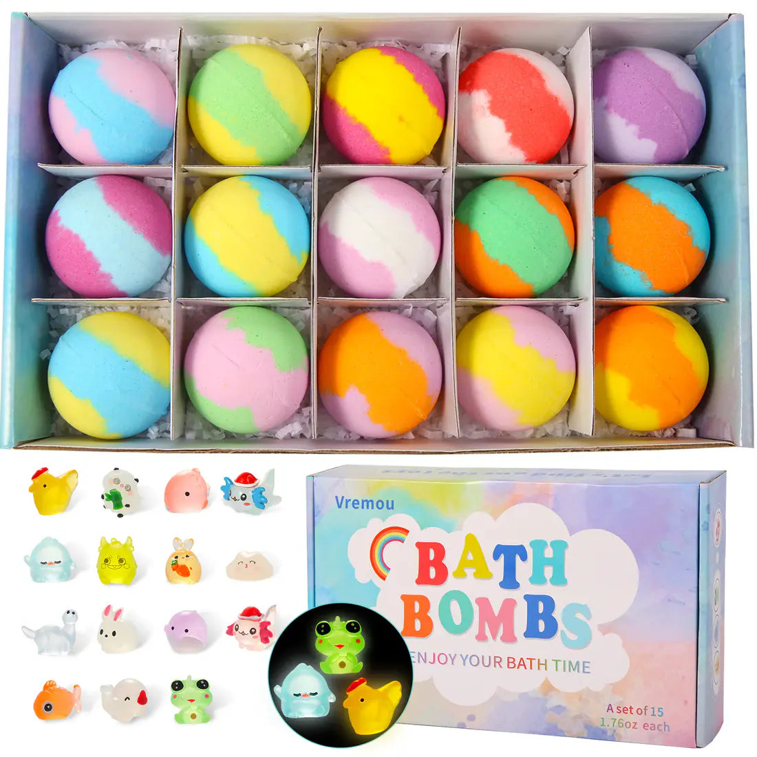 Cevrax™ Bath Bombs for Kids with Toys Inside (15 Pcs)